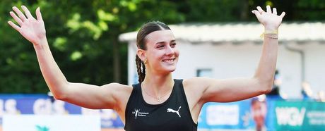 Sandrina Sprengel (LG Steinlach-Zollern) bei der DM Mehrkampf 2024