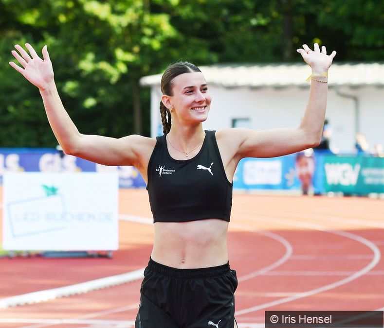 Sandrina Sprengel (LG Steinlach-Zollern) bei der DM Mehrkampf 2024